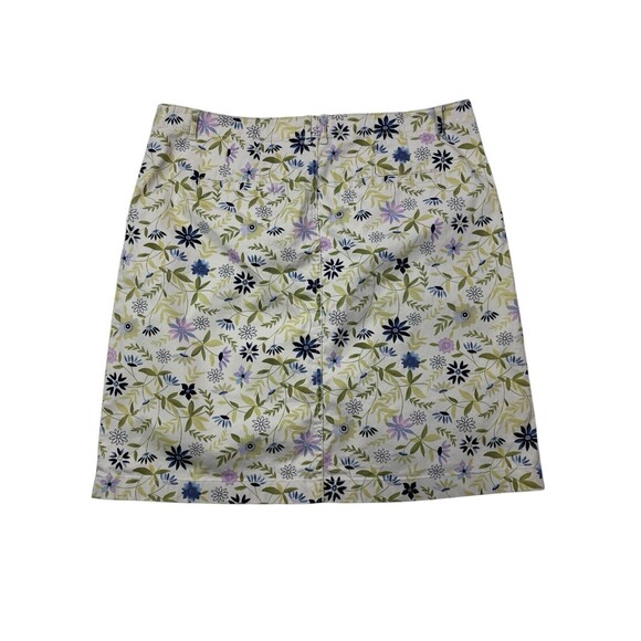 J Jill Skirt Live-In Chino Size 12 Short Floral Pink Yellow Blue Cotton/Spandex - Picture 10 of 16